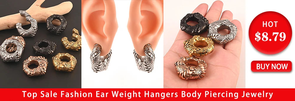 Vankula 2PCS New Round Spiral Saddle Plugs Hangers for Stretched Lobe Ear Tunnels Gauges Plugs Piercing Body Jewelry