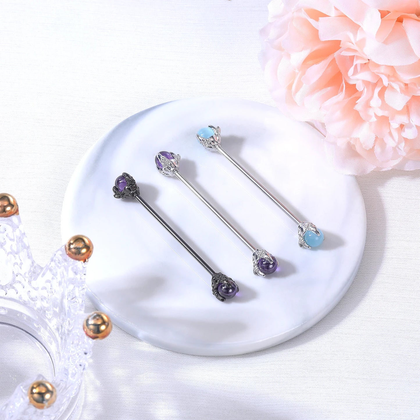 AOEDEJ Industrial Piercing Earring Women Stainless Steel Helix Ear Piercing Dragon Snake Long Earring Jewelry Barbell Earring