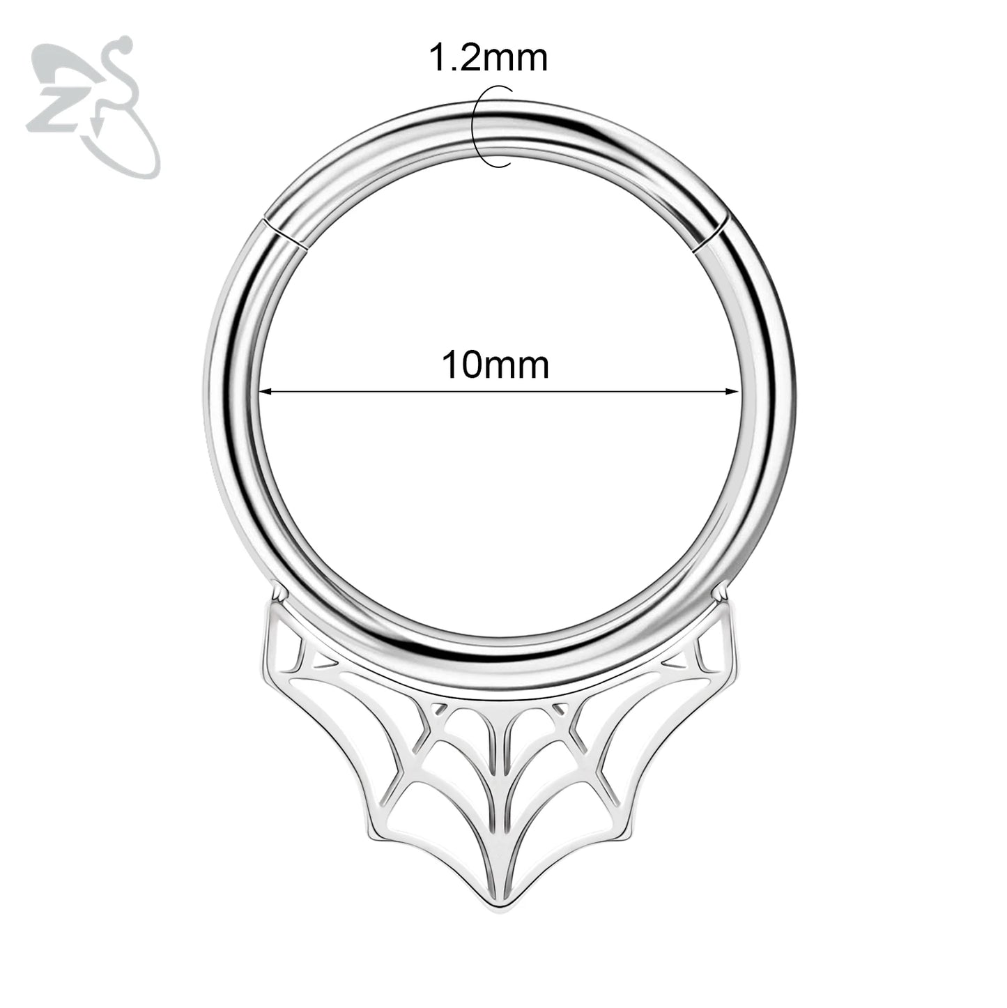 ZS 1 Piece Punk Stainless Steel Nose Ring Men Women Pumpkin Bat Septum Piercings Hallowmas Cartilage Helix Piercing Body Jewelry