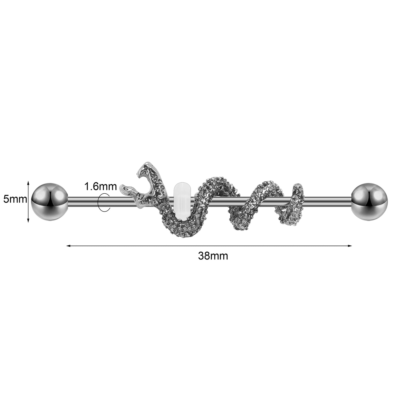 AOEDEJ Industrial Piercing Earring Women Stainless Steel Helix Ear Piercing Dragon Snake Long Earring Jewelry Barbell Earring