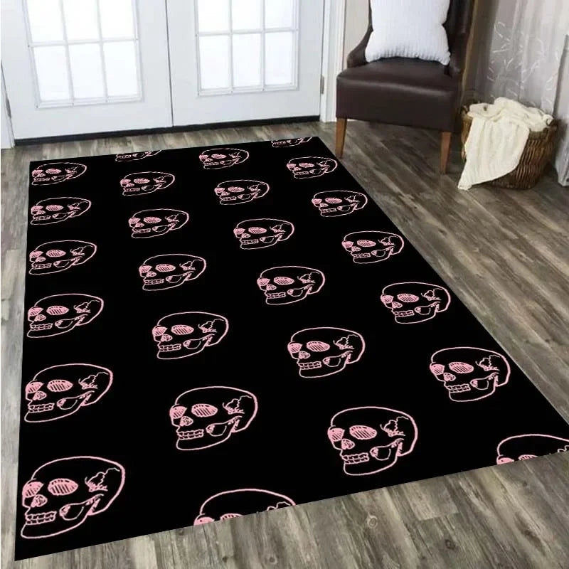 Skull Horror Series Carpet Living Room Home Decor Sofa Table Rug Anti Slip Chair Cushion Lounge Mat picnic camping children  Art