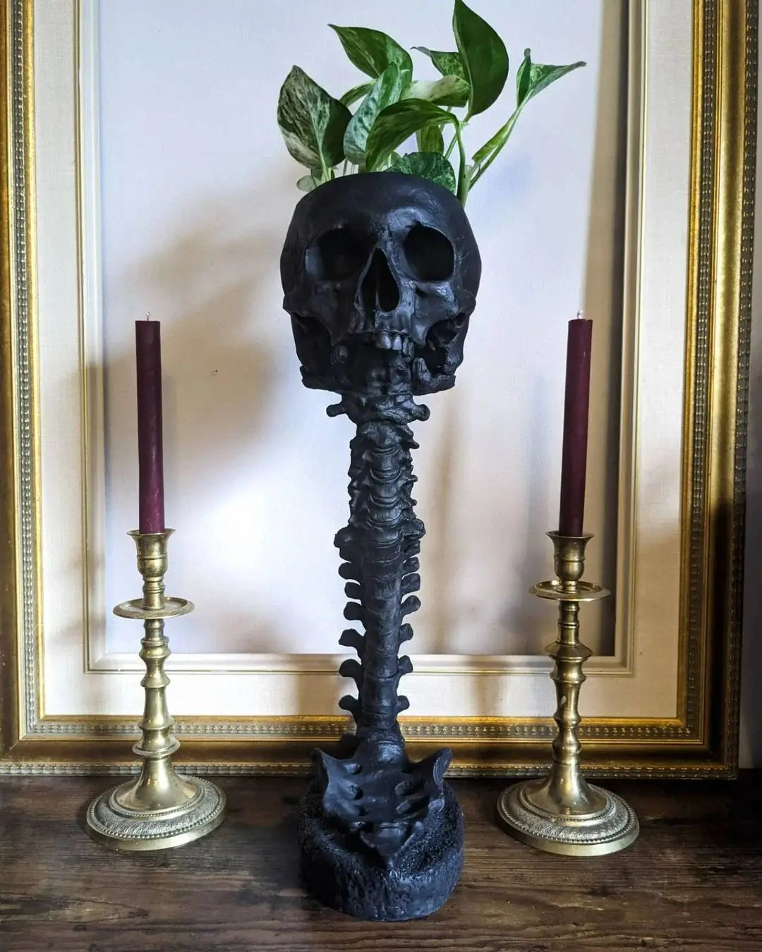 Skeleton Flower Pot with Spinal Support, Realistic Skeleton Flower Pot, Gothic Home Decoration, Resin Skeleton Shaped Flower Pot