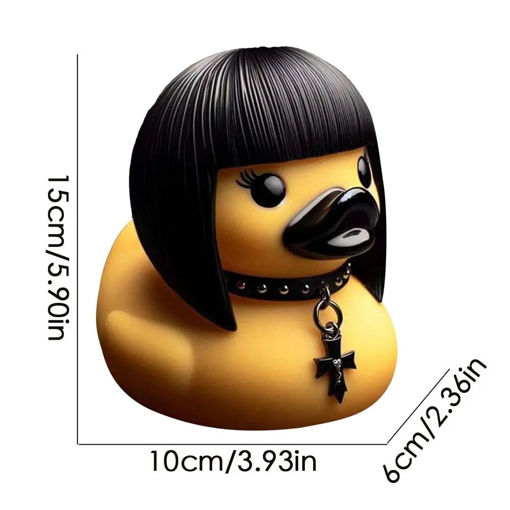 Duck Statue Indoor Gothic Sculpture Punk Animal Figurine Resin Statues Desk Decor Collectible Figurines Satan Duck Decoration