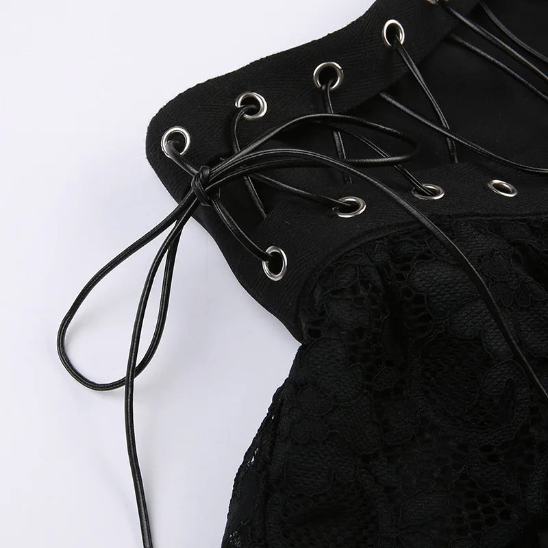 Gothic Skater Punk Vintage High Wasit Skirt Women's Zipper Front Japanese Style Kawaii Black Harajuku Cosplay Mini Skirts