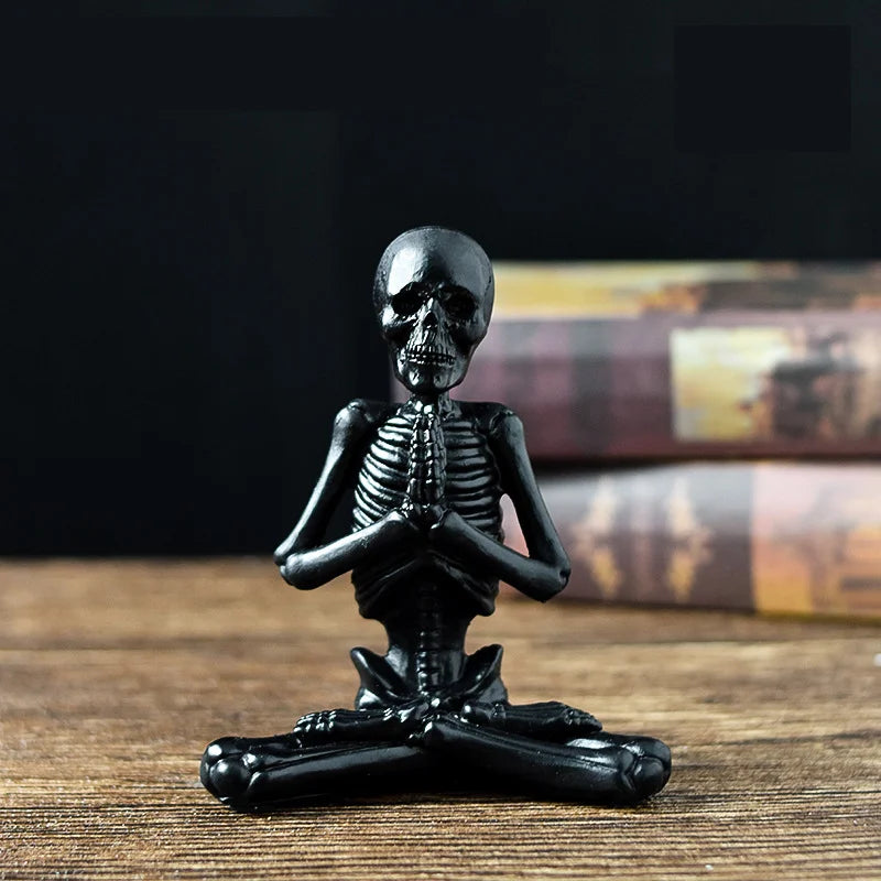 Yoga Skull Figure Decoration Halloween Decoration Commemorative Gift Holiday Atmosphere Resin Ornaments Crafts Home Decoration
