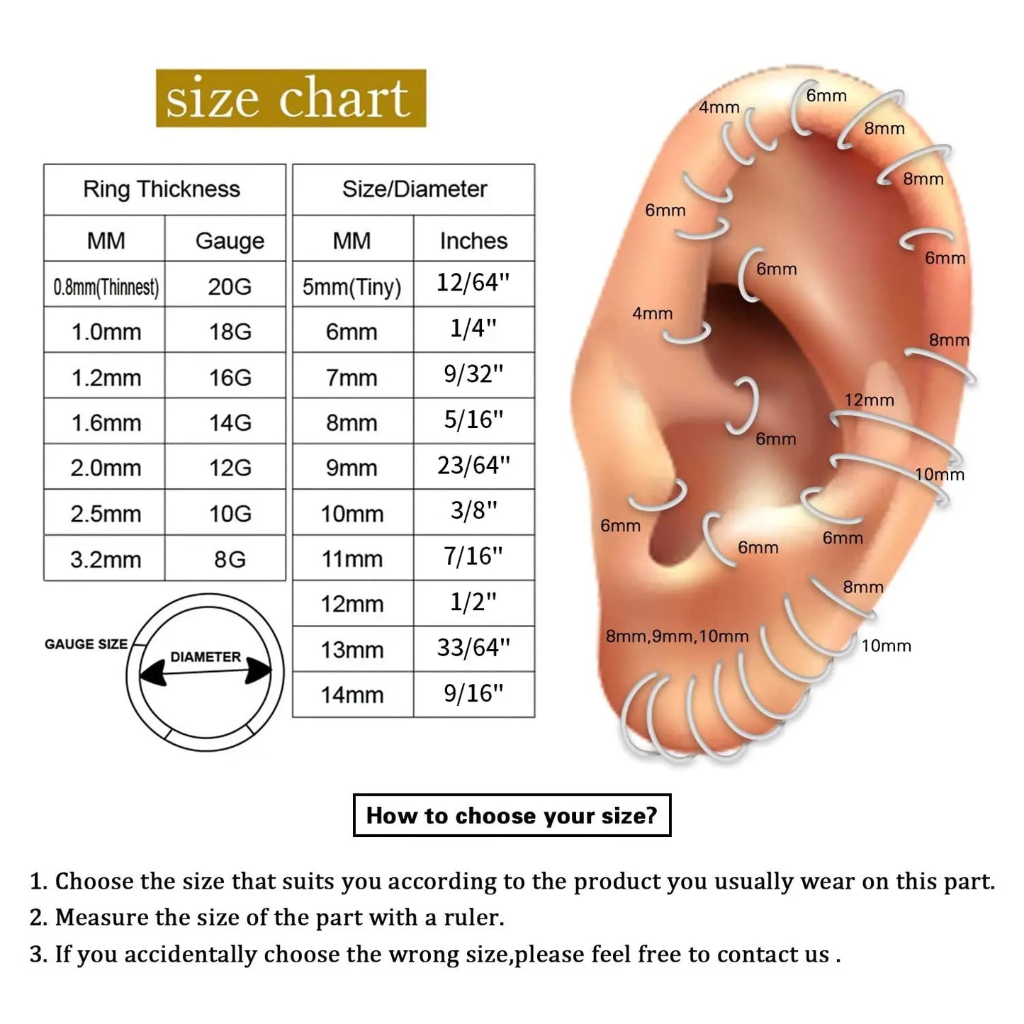 1-3PCS Hinged Nose Ring Hoop Septum Hoop  Ring Tragus Rook Ring Piercing Jewelry Lip Labret Ring Clicker Cartilage Earrings