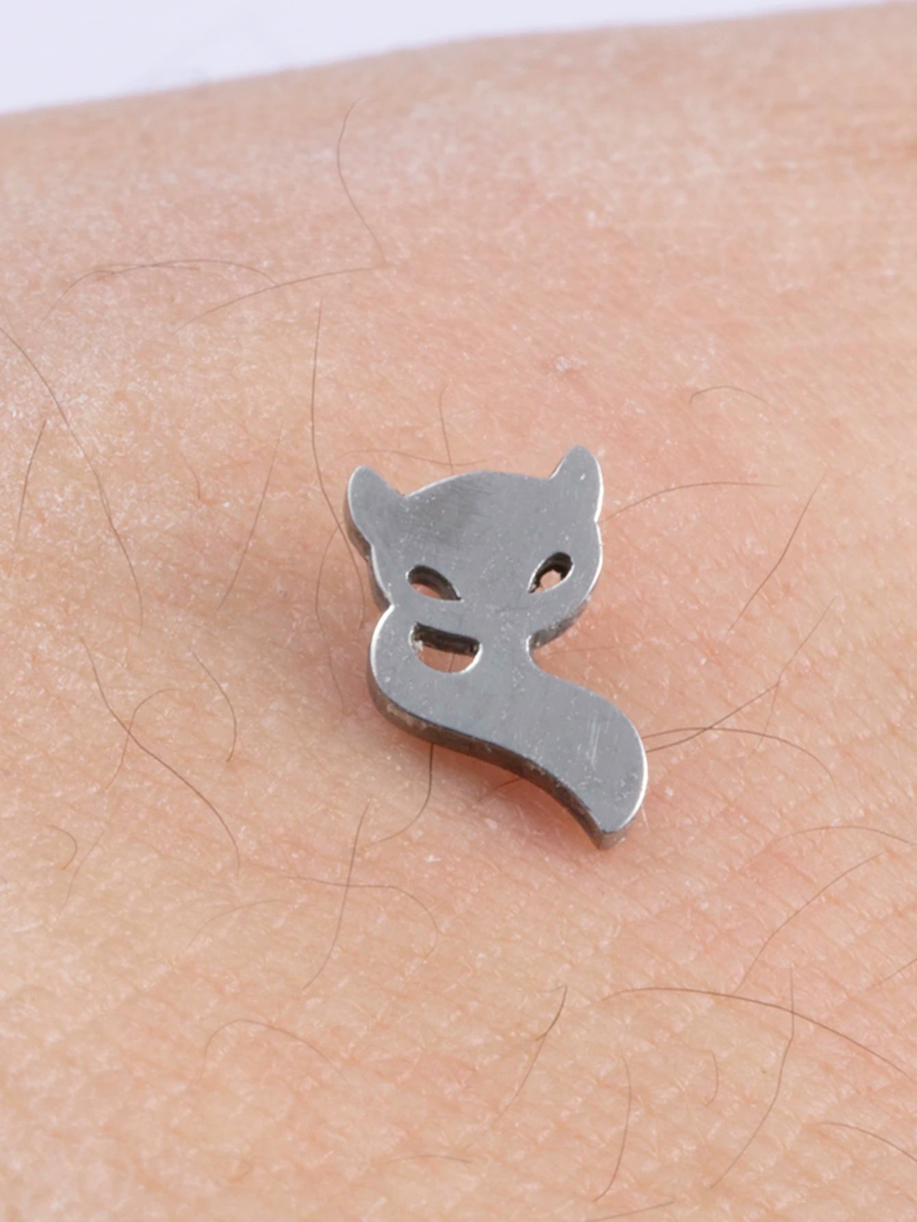 1pc Cross Fox Alien Micro Dermal Anchor Jewelry for Women Stainless Steel Micro Dermal Piercing Elegant Dermal Piercing Jewelry