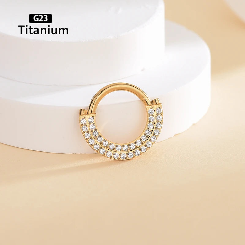 F136 Titanium Piercing Clicker Segment Hoop Nose Rings Earrings Nose Septum Piercing Ear Tragus Cartilage Helix Lip Ear Piercing
