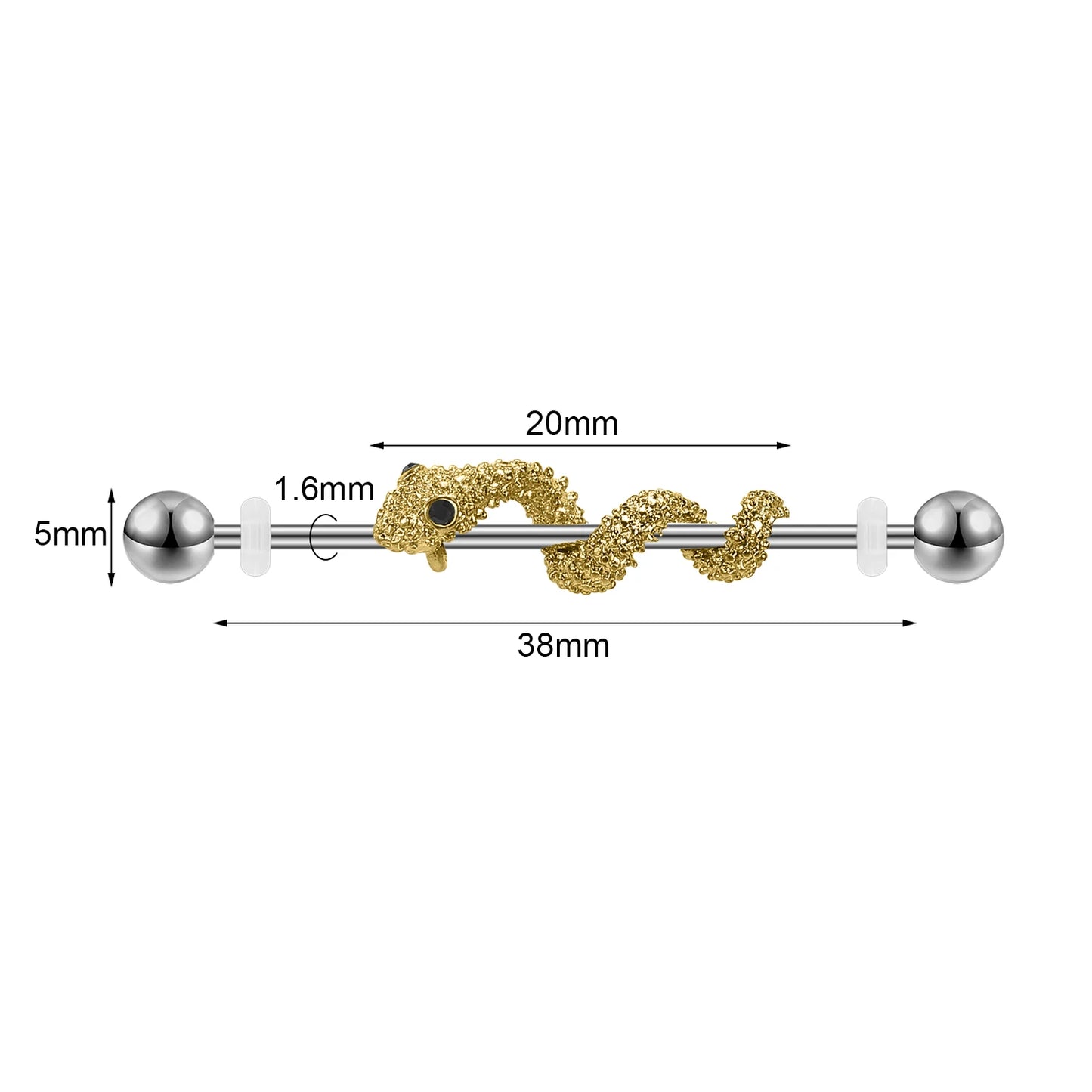 AOEDEJ Industrial Piercing Earring Women Stainless Steel Helix Ear Piercing Dragon Snake Long Earring Jewelry Barbell Earring