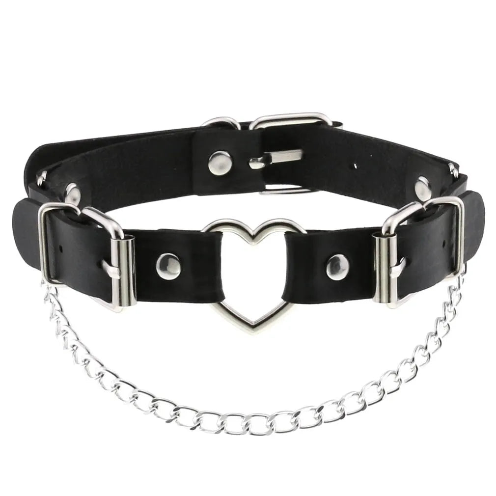 Leather Spiked Choker Punk Collar Women Men Rivets Studded Chocker Chunky Necklace Goth Jewelry Metal Gothic Emo Accessories