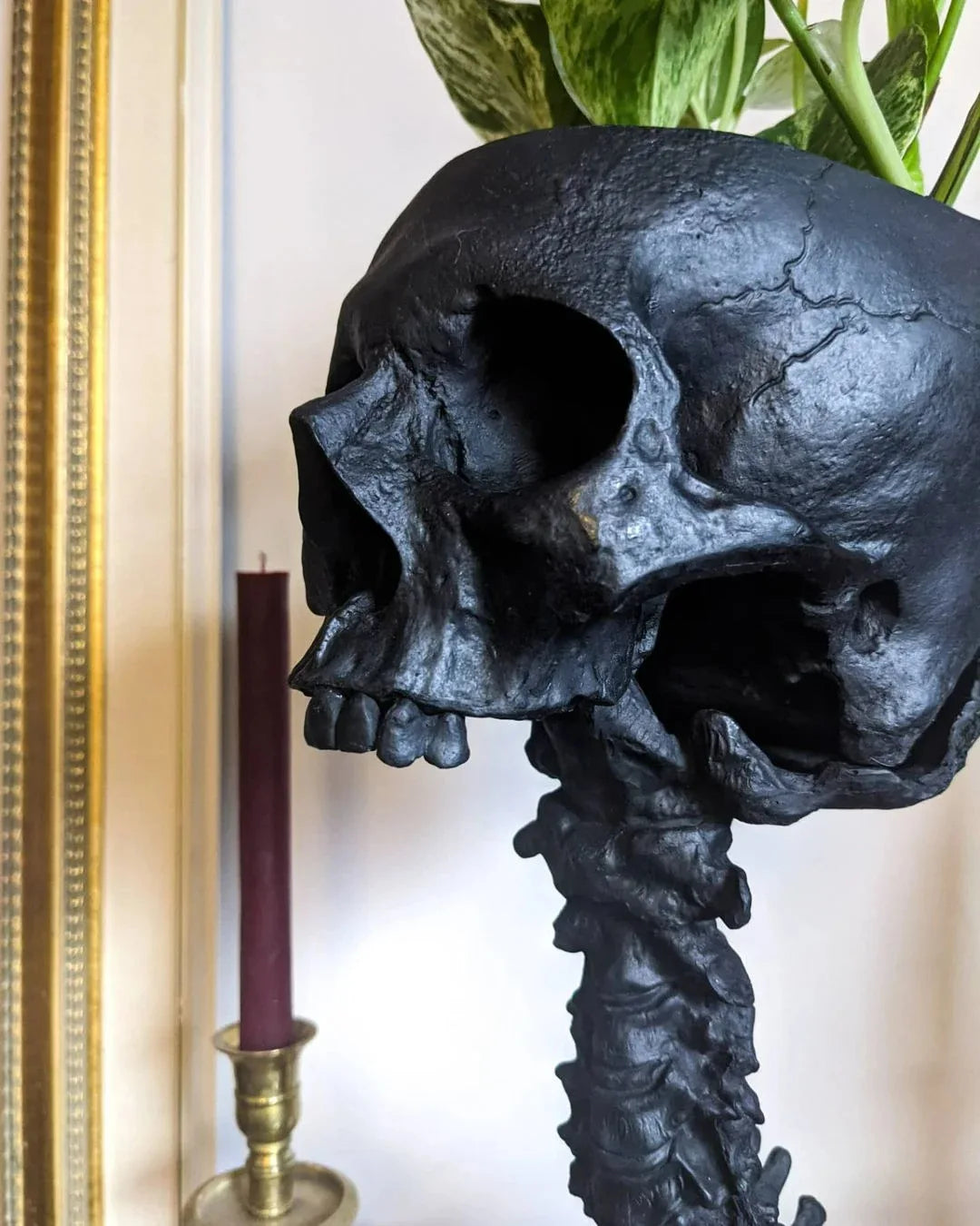Skeleton Flower Pot with Spinal Support, Realistic Skeleton Flower Pot, Gothic Home Decoration, Resin Skeleton Shaped Flower Pot