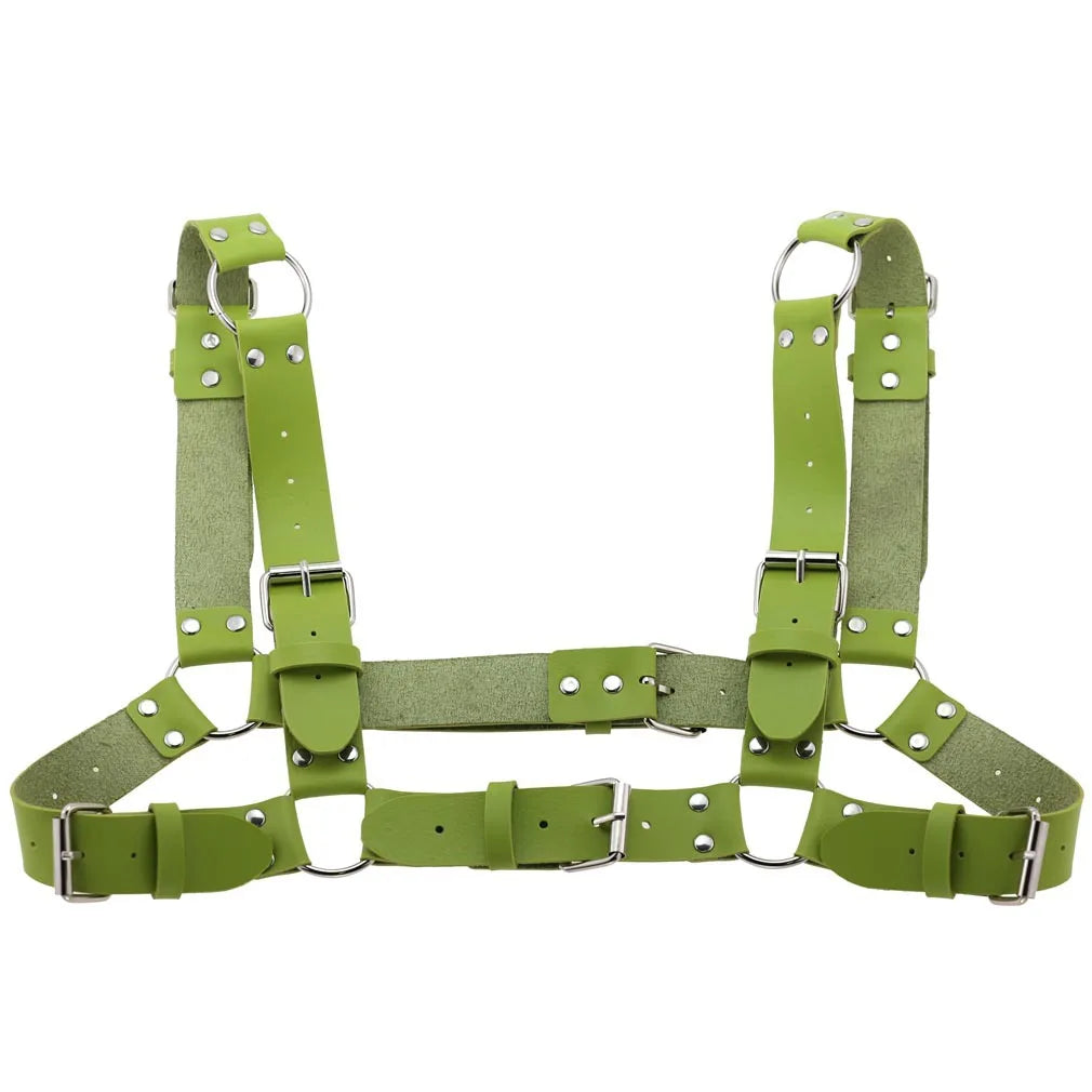 Decopunk Punk Gothic Chest Shoulder Strap Body Binding Belt Men and Women Leather Adjustable Belt Sling Safety Punk Gothic Belt