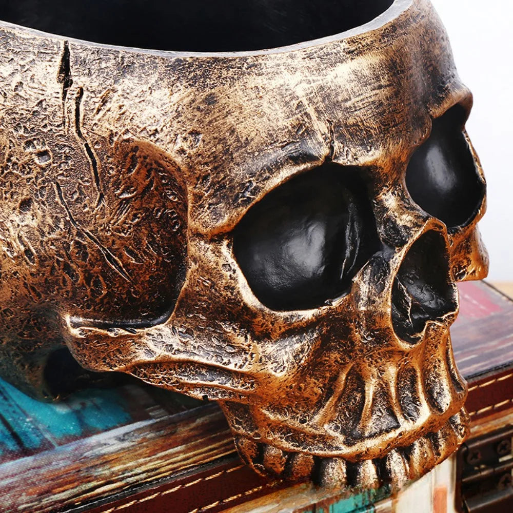 Resin Skull Heads for Halloween Decoration Resin Crafts Fun Punk Style Decorations Skull Sculpture For Halloween Gift