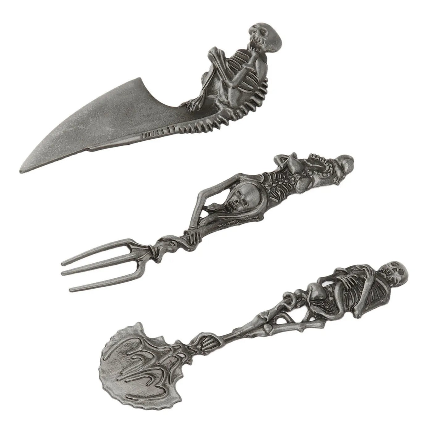 3pcs Halloween Gift Skull Fork/Spoon/Knife Tableware Personality Cutlery Sets Dining Forks Bento Accessories Kitchen Tools