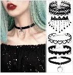 New Sexy Harajuku PU Leather Chain Heart Pendant Necklaces Women Men Punk Neck Gothic Black Pink Choker Necklace Cool Collar