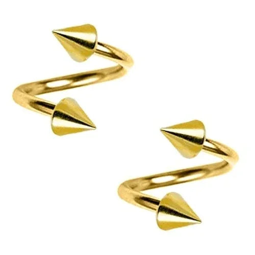 2pc/set Surgical Steel Spiral Twisted Lip Ring Nose Rings 16 Gauge Ear Cartilage Helix Piercing Body Accessories Jewelry Gift