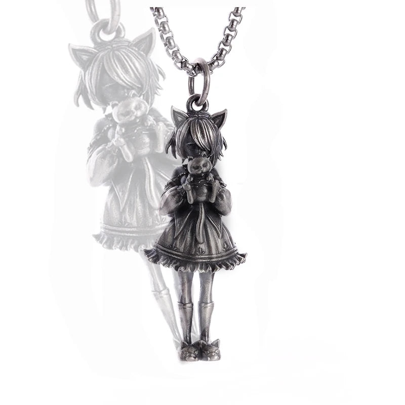 Fashion silver color guardian angel pendant necklace men and women personality angel wings prayer pendant necklace couple gift