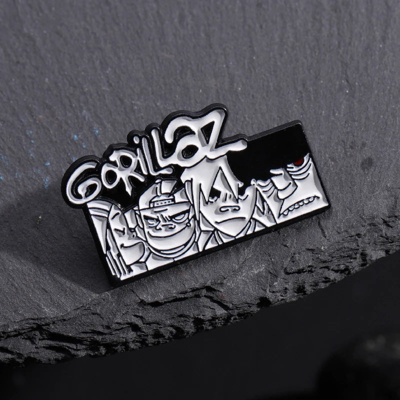 Fashion Music Band Enamel Pins Rock and Roll Lapel Pin Metal Badge Punk Gothic Clothes Decorative Jewelry Pin for Fans Friends