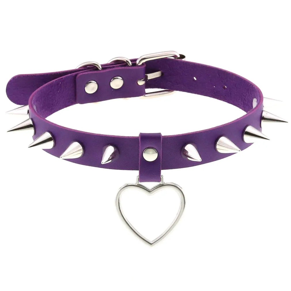 DIEZI Vintage Purple PU Leather Choker Necklace For Women Men Gift  Punk Gothic Statement Collar Pendant Necklace New Jewelry