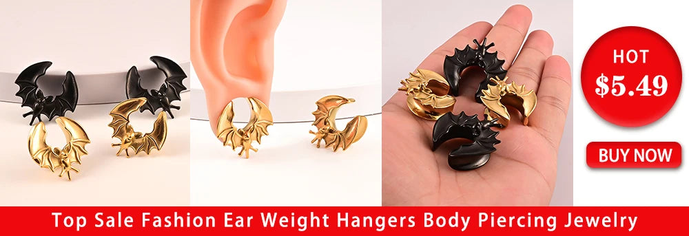 Vankula 2PCS New Round Spiral Saddle Plugs Hangers for Stretched Lobe Ear Tunnels Gauges Plugs Piercing Body Jewelry