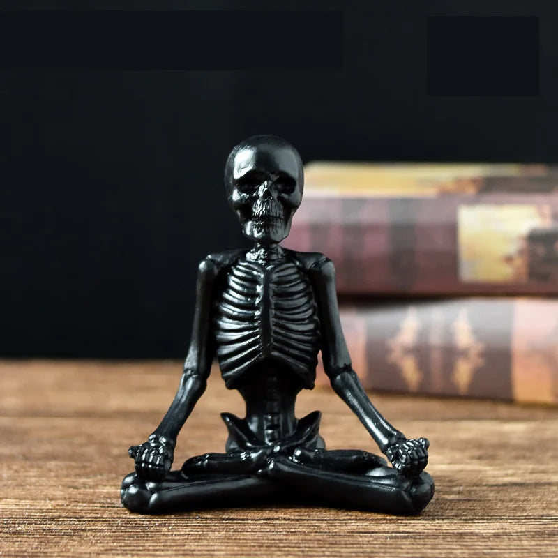 Yoga Skull Figure Decoration Halloween Decoration Commemorative Gift Holiday Atmosphere Resin Ornaments Crafts Home Decoration