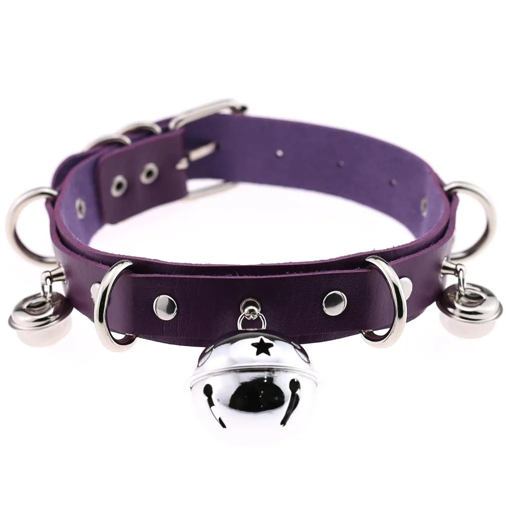 DIEZI Vintage Purple PU Leather Choker Necklace For Women Men Gift  Punk Gothic Statement Collar Pendant Necklace New Jewelry