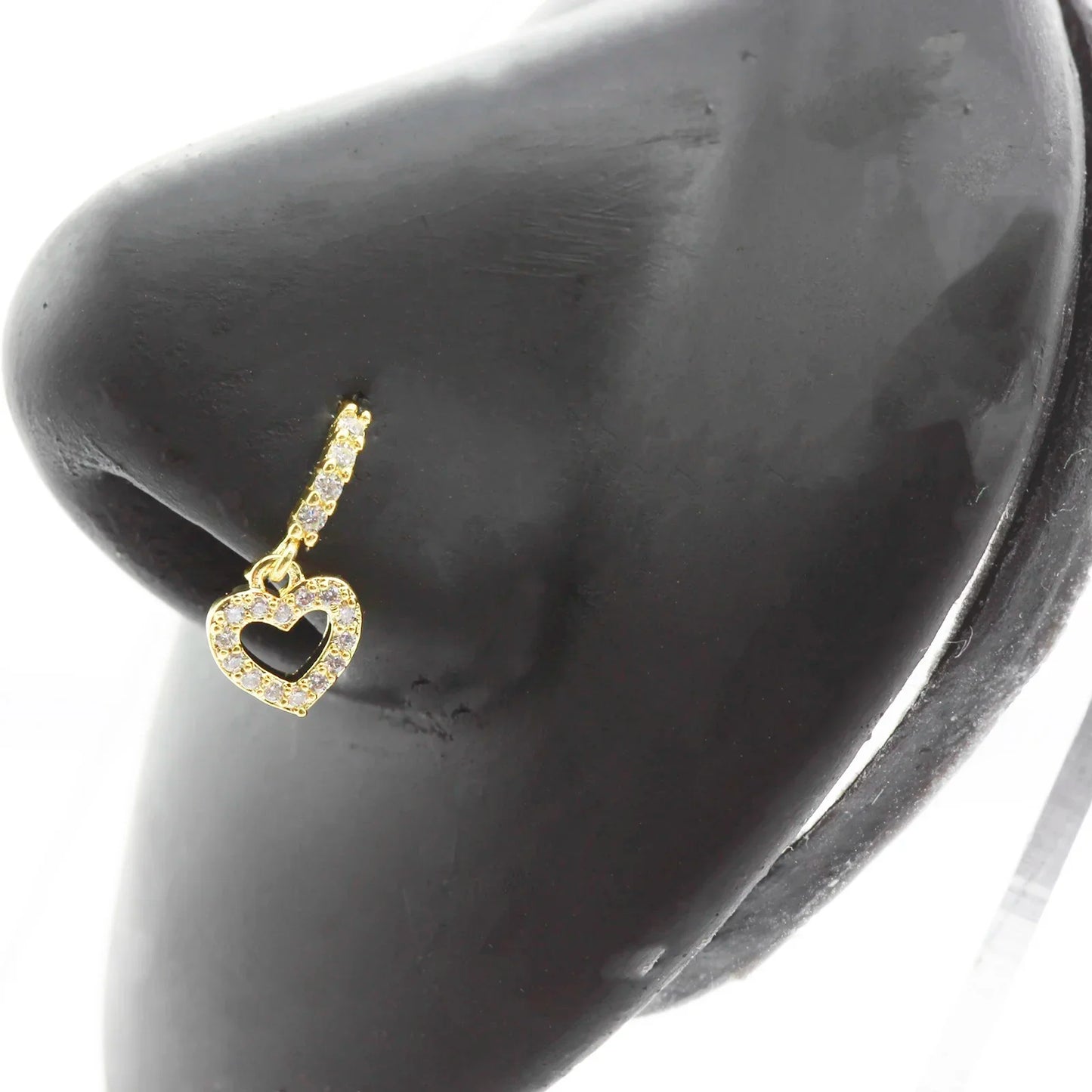 20G Gem Dangle Nose Rings for Women heart dangle Nose Piering Jewelry body jewelry
