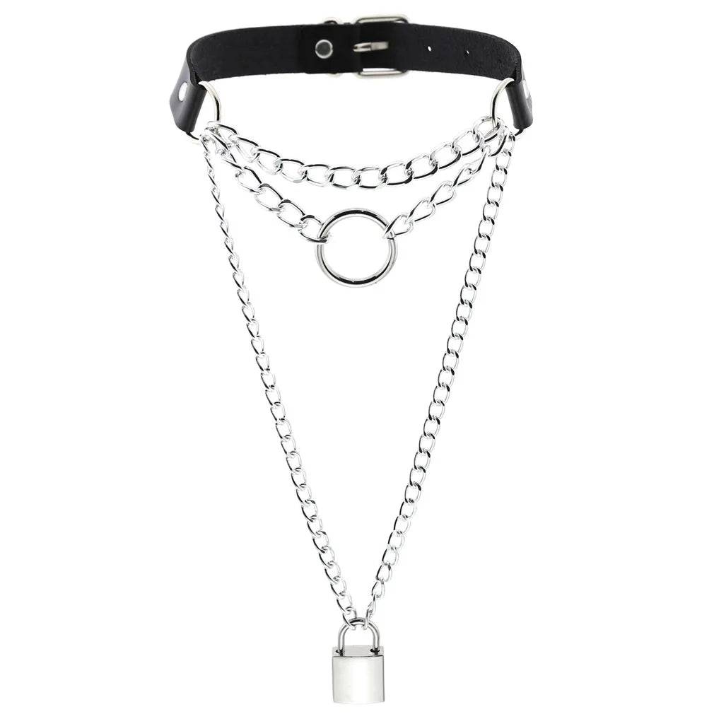 Leather Spiked Choker Punk Collar Women Men Rivets Studded Chocker Chunky Necklace Goth Jewelry Metal Gothic Emo Accessories