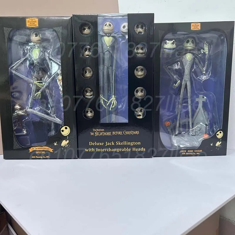 The Nightmare Before Christmas Jack Skellington Action Figure 12 Face Jack Jack Chair Special Version Model Toys Christmas Gift