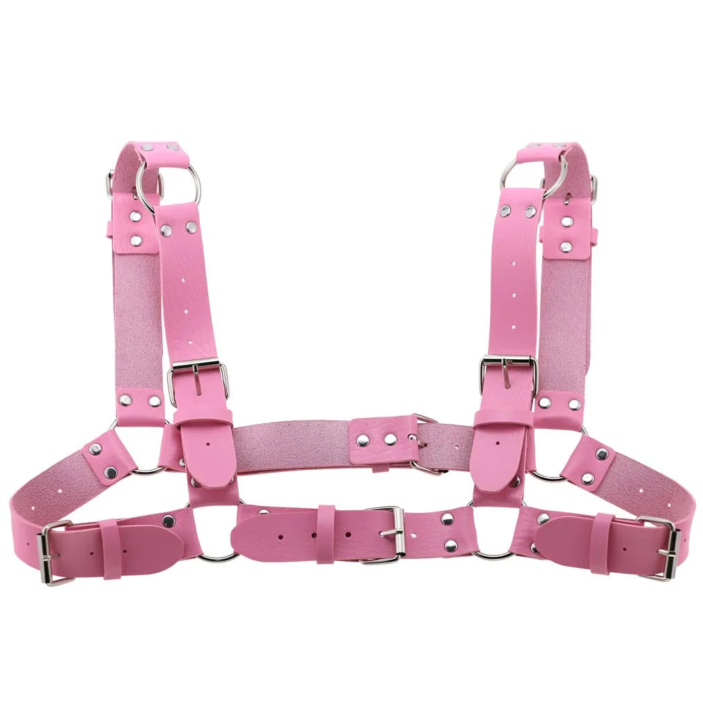Decopunk Punk Gothic Chest Shoulder Strap Body Binding Belt Men and Women Leather Adjustable Belt Sling Safety Punk Gothic Belt