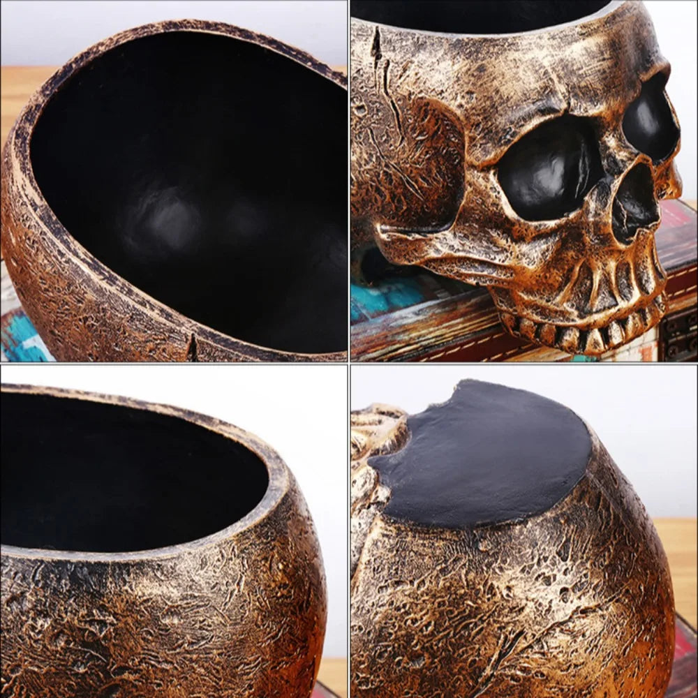 Resin Skull Heads for Halloween Decoration Resin Crafts Fun Punk Style Decorations Skull Sculpture For Halloween Gift