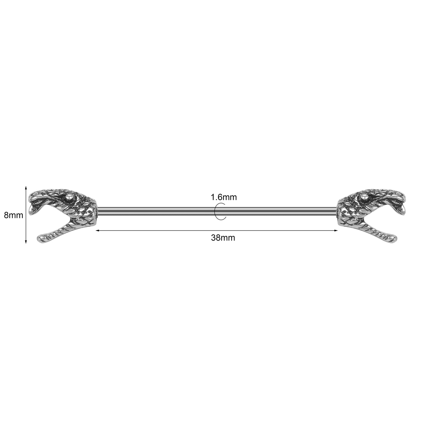 AOEDEJ Industrial Piercing Earring Women Stainless Steel Helix Ear Piercing Dragon Snake Long Earring Jewelry Barbell Earring