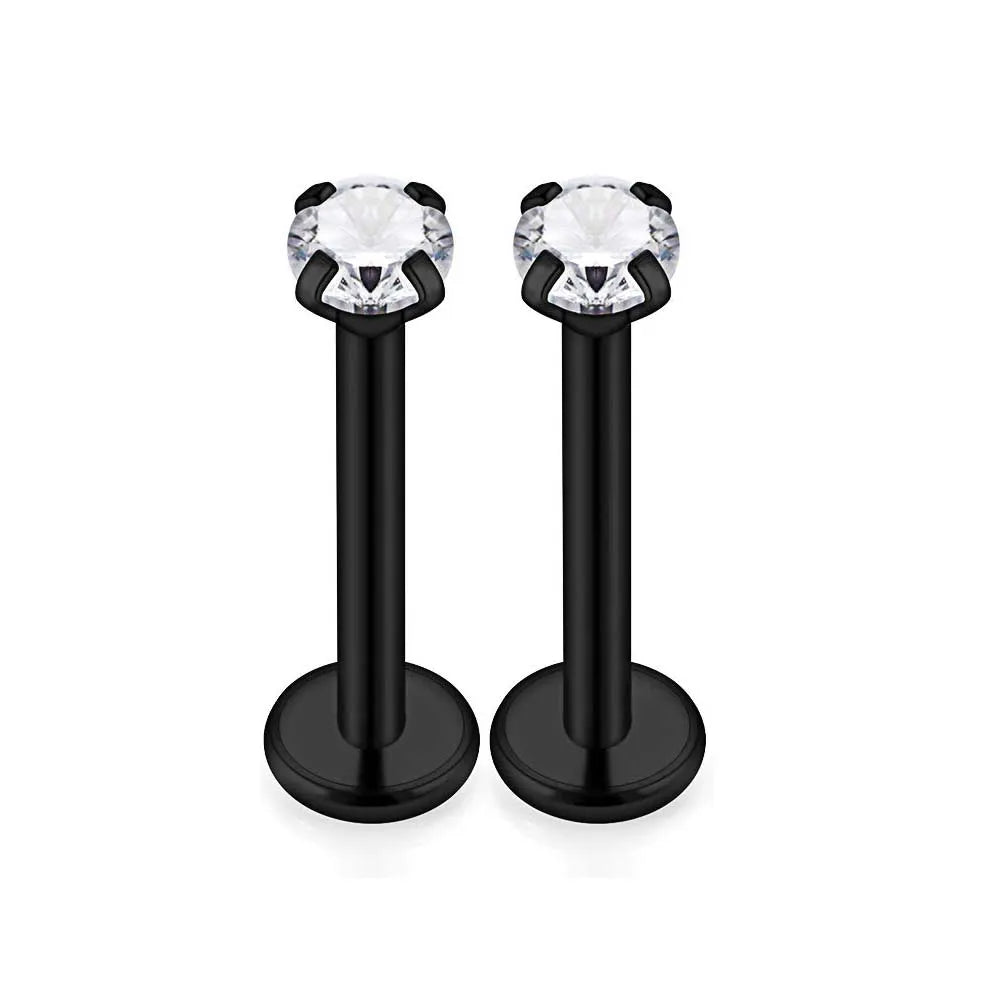 1-16pcs 16G Stainless Steel Lip Rings Studs Medusa Labret Monroe Tragus Helix Cartilage Forward Earrings Piercing Jewelry Black