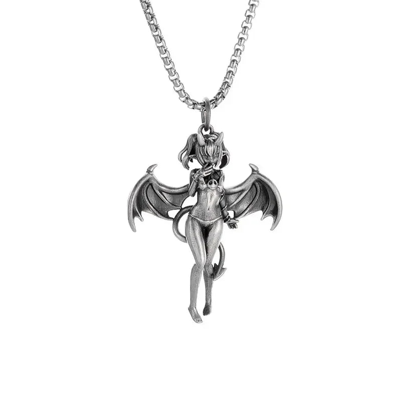 Fashionable and Sexy Female Baseball Player Statue Pendant Necklace Men and Women Hip-Hop Trend Jewelry Couple Gifts