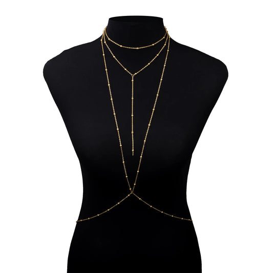 New Sexy Fashion Swimsuit Bra Body Chain Ladies Body Bead Chain Accessories BD7016
