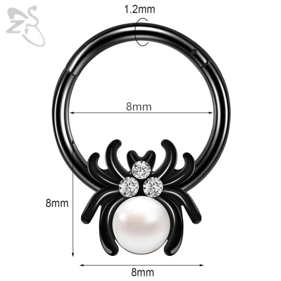 ZS 1 Piece Punk Stainless Steel Nose Ring Men Women Pumpkin Bat Septum Piercings Hallowmas Cartilage Helix Piercing Body Jewelry