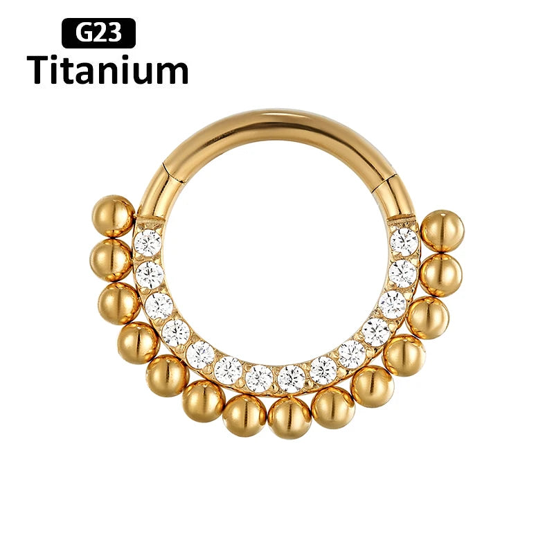 F136 Titanium Piercing Clicker Segment Hoop Nose Rings Earrings Nose Septum Piercing Ear Tragus Cartilage Helix Lip Ear Piercing