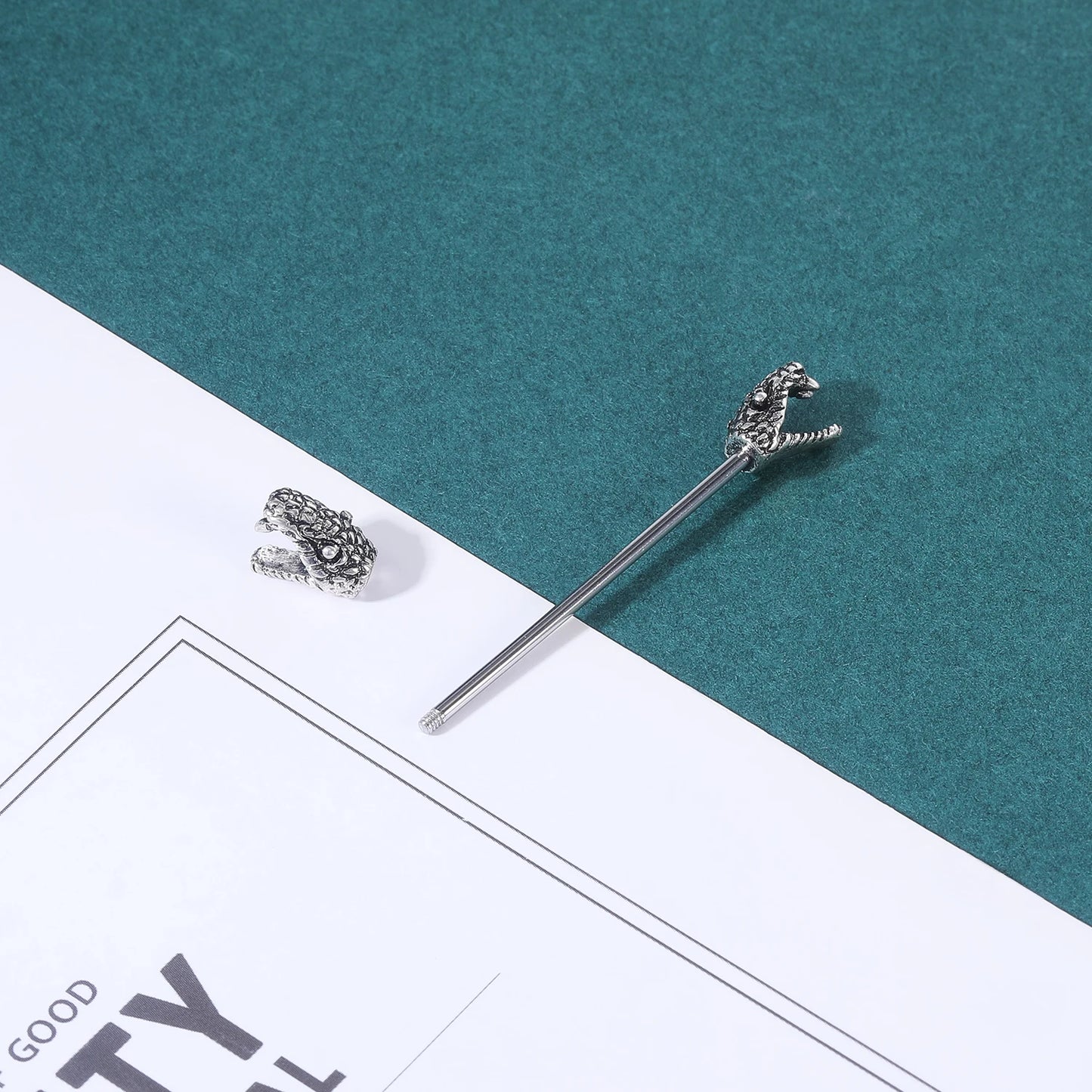 AOEDEJ Industrial Piercing Earring Women Stainless Steel Helix Ear Piercing Dragon Snake Long Earring Jewelry Barbell Earring