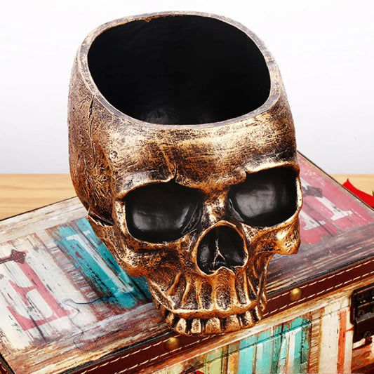 Resin Skull Heads for Halloween Decoration Resin Crafts Fun Punk Style Decorations Skull Sculpture For Halloween Gift