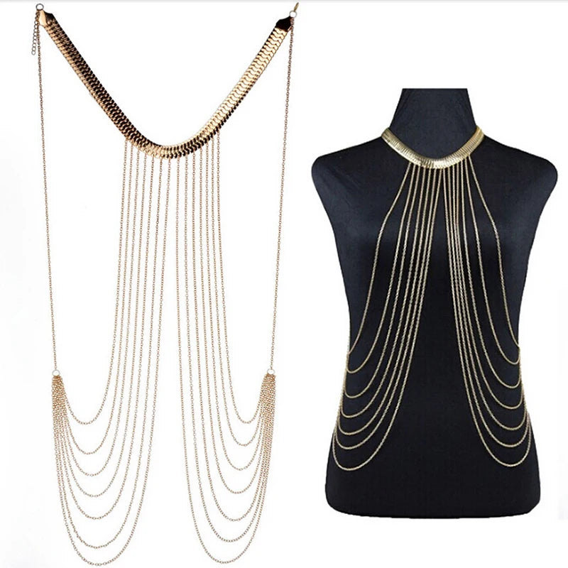 Hot Sexy Body Chain Necklaces Tassel Alloy Long Necklace Female Fashion Jewelry