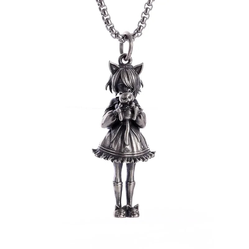 Fashionable and Sexy Female Baseball Player Statue Pendant Necklace Men and Women Hip-Hop Trend Jewelry Couple Gifts