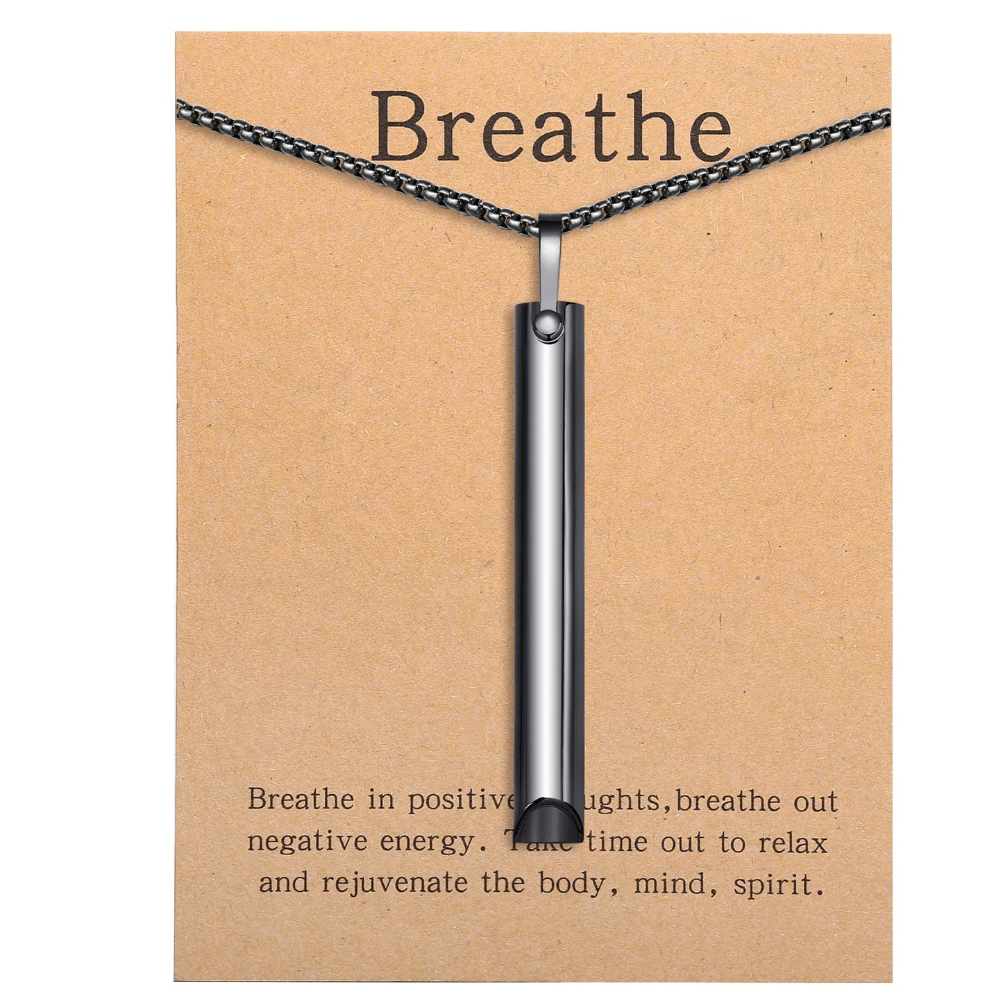 Stainless steel Mindful Breathing Necklace, Anxiety Relief ItemsThe Necklace for Anxiety, Stress, Panic Meditation Tools
