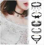 New Sexy Harajuku PU Leather Chain Heart Pendant Necklaces Women Men Punk Neck Gothic Black Pink Choker Necklace Cool Collar