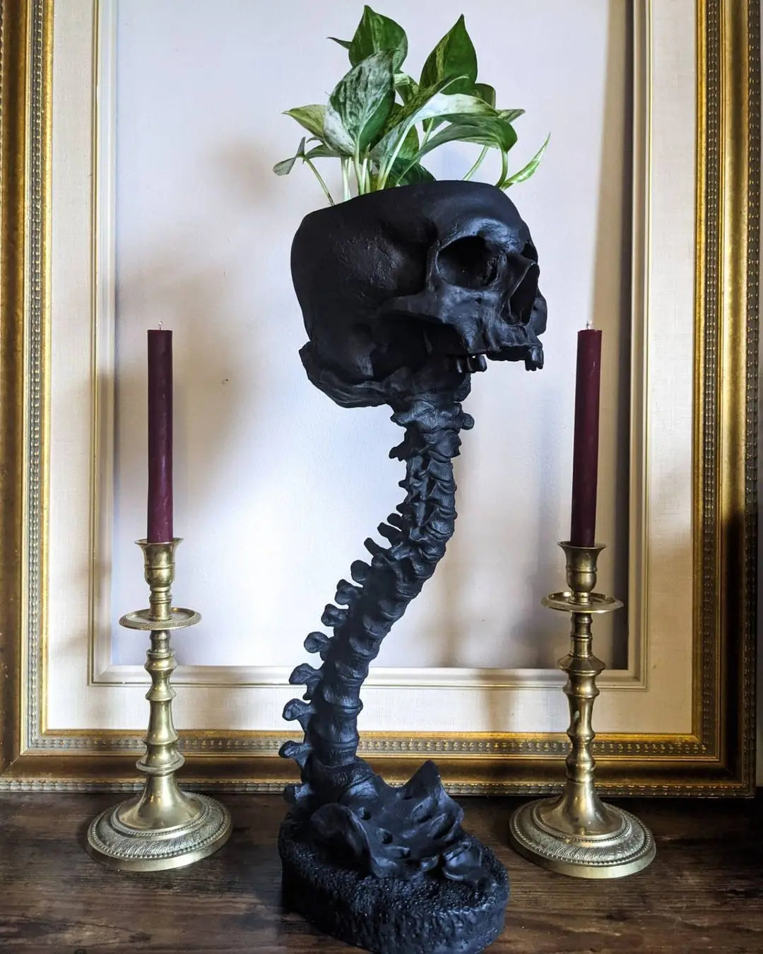 Skeleton Flower Pot with Spinal Support, Realistic Skeleton Flower Pot, Gothic Home Decoration, Resin Skeleton Shaped Flower Pot