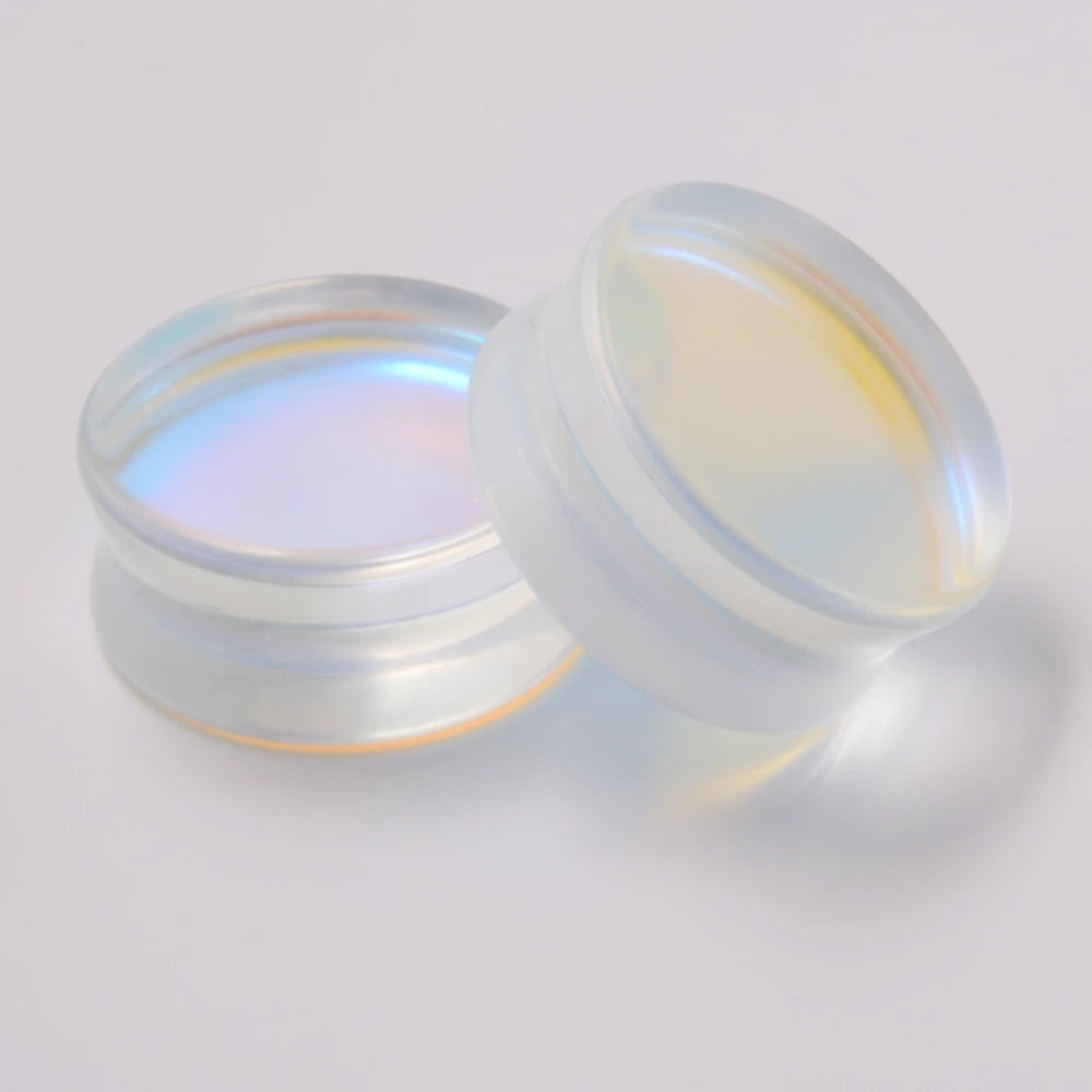 1 Piece Glass Double Flare Solid Ear Plug Expander AB Colorful Flat Ear Gauge Tunnel Body Piercing Jewelry 6mm-25mm