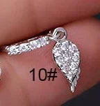 20G Gem Dangle Nose Rings for Women heart dangle Nose Piering Jewelry body jewelry
