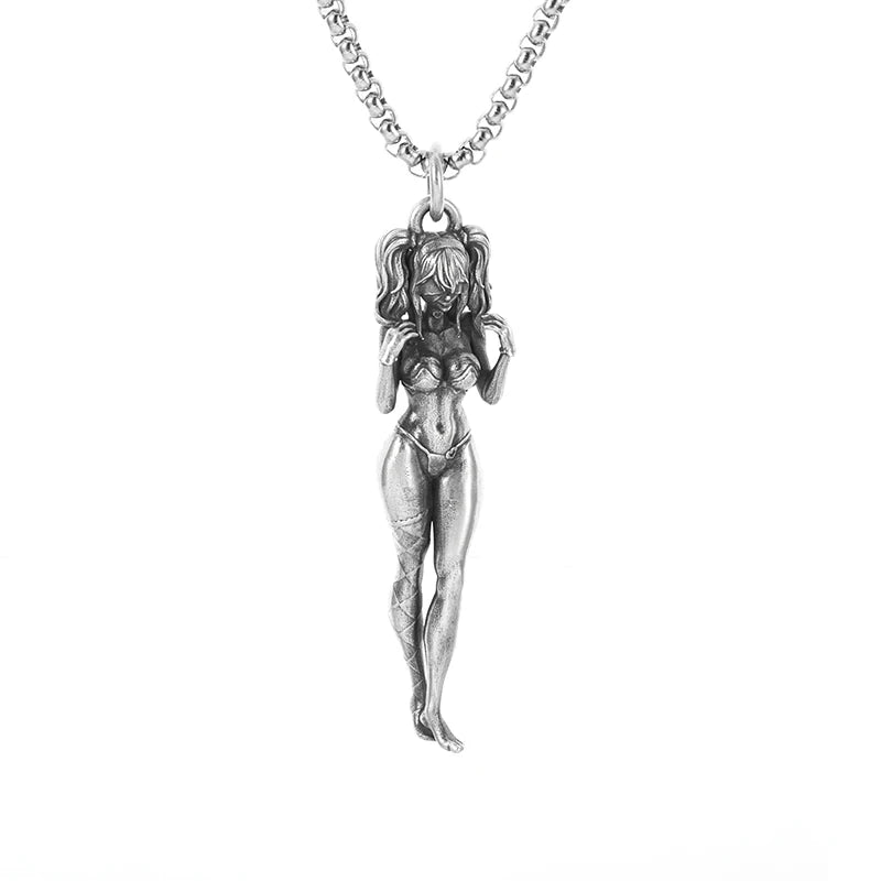 Fashion silver color guardian angel pendant necklace men and women personality angel wings prayer pendant necklace couple gift