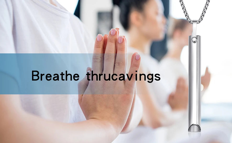 Stainless steel Mindful Breathing Necklace, Anxiety Relief ItemsThe Necklace for Anxiety, Stress, Panic Meditation Tools
