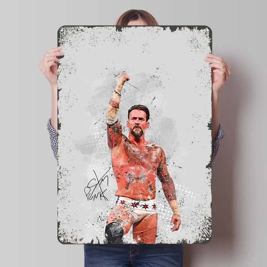 CM Punk Tinplate Signs Sports Poster Vintage Home Decor Items Customized Metal Sign for Wall Art Decoration Dekoration Plates