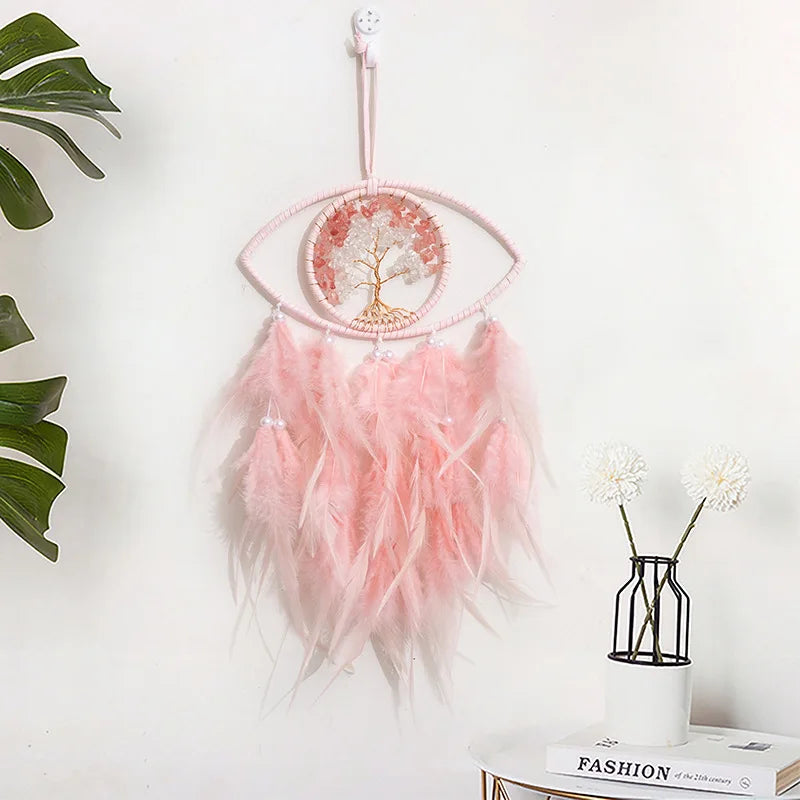 Evil Eye Dream Catcher For Bedroom With Lights Wall Hanging Dream Catchers Witch Dark Decor Gothic Wall Dreamcatchers Craft Gift